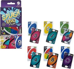 img 4 attached to 💦 Water Resistant UNO Flip Splash Matching Card Game | Double-sided 2-Sided Cards | Game Night | Gift for Ages 7 Years & Older