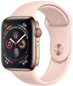 img 1 attached to 📱 Renewed Apple Watch Series 4 (GPS + Cellular, 40MM) - Gold Stainless Steel Case with Pink Sand Sport Band