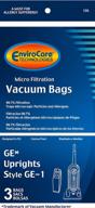 3-pack envirocare replacement micro filtration vacuum bags - ge uprights style ge-1 логотип