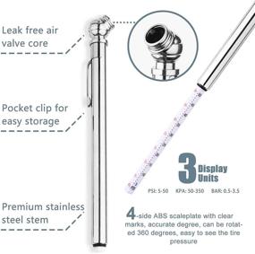 img 2 attached to 📏 TOCOLES карандашный автокомпрессор (5-50 PSI), набор из 2 - с измерителем глубины протектора шины и 8 шт. колпачками для автоклапановшиниф.