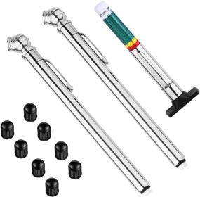 img 4 attached to 📏 TOCOLES Pencil Tire Gauge (5-50 PSI), Set of 2 - with Tire Tread Depth Gauge and 8Pcs Tire Valve Stem Caps