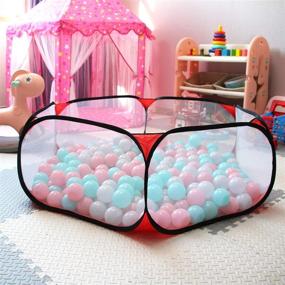img 2 attached to Jacone Portable Hexagon Playpen: Versatile Sports & Outdoor Play Set with Ball Pits & Accessories