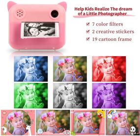 img 1 attached to 📸 Kids' Instant Print Camera, Enhanced Selfie Digital Camera with Zero Ink Video, 1 Roll Print Paper, 1000 mAh Battery, Dual Lens, 1080P HD Video Recorder - Perfect Toys Gift for Boys and Girls (Pink)