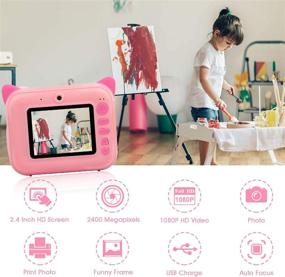 img 3 attached to 📸 Kids' Instant Print Camera, Enhanced Selfie Digital Camera with Zero Ink Video, 1 Roll Print Paper, 1000 mAh Battery, Dual Lens, 1080P HD Video Recorder - Perfect Toys Gift for Boys and Girls (Pink)