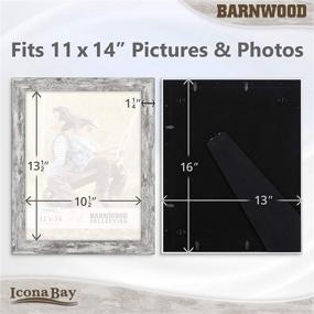 img 3 attached to Icona Bay 11x14 Pony Gray Picture Frame: Rustic Barnwood 🖼️ Collection for Table Top or Wall Mount, 11 x 14 Photo Frame