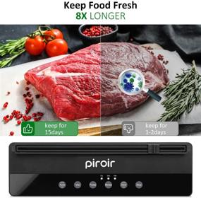 img 1 attached to 🔒 Piroir Food Vacuum Sealer: Ultimate Storage Solution with Bags Starter Kit, LED Indicator Lights, and Food Modes – Includes Vacuum Bag Roll & 5 Bags