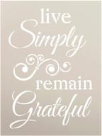 🎨 studior12 live simply remain grateful stencil: diy cursive script inspirational home decor word art for crafters and painters – reusable mylar template in select sizes (6" x 8") logo