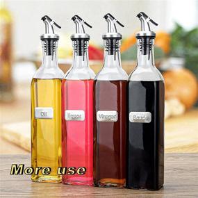 img 1 attached to 🍾 Set of 4 Olive Oil Pour Spouts with Leakproof Nozzle and Cleaning Brush - Perfect for Oil, Vinegar, Wine, and Liquor Dispensing