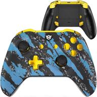 🎮 hexgaming customizable blade controller: enhanced xbox series x/s gaming experience with interchangeable thumbsticks, triggers, and 2 paddles – blue coating splash логотип