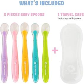 img 3 attached to 🥄 Set of 5 Baby Spoons for First Stage Feeding - BPA-free Silicone Infant Utensils with Soft Tips, Colorful Baby Utensils for Baby Led Weaning - Includes Travel Spoon Case