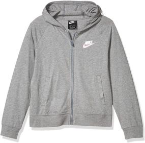 img 3 attached to 👧 Кофточка с капюшоном Nike Sportswear из хлопкового джерси для девочек