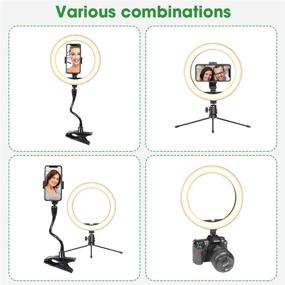 img 3 attached to 📸 Smatree 10-inch LED Selfie Ring Light with Flex Clamp Mount, Tripod Stand and Phone Holder - Dimmable Desktop Ring Light with 3 Lighting Modes for Live Streaming, Makeup, Photography, TikTok, YouTube Videos and Vlogging