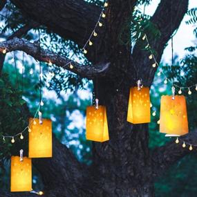 img 2 attached to 🏮 PChero 12pcs Luminary Bags: The Perfect Fire Retardant Paper Lantern Bag for Wedding, Thanksgiving, Christmas & Valentines Decoration - Ideal for Electric LED Votive Tealight Candles Holder
