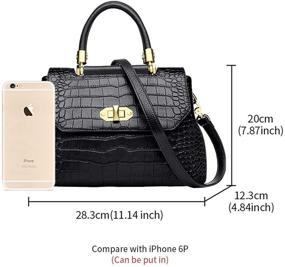 img 3 attached to LAORENTOU Authentic Crocodile Women's Handbags & Wallets - Shoulder Handbags and Satchels