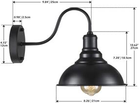 img 3 attached to 🏡 2 Pack of Industrial Black Farmhouse Wall Sconces with Gooseneck for Barn Porch Bathroom Bedroom Living Room - Wall Light Fixtures