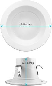 img 2 attached to 🔆 Luxrite 4 Inch LED Recessed Can Lights, 10W=60W, CCT Color Selectable 2700K, 3000K, 3500K, 4000K, 5000K, Dimmable Downlights, 750 Lumens, Energy Star, Wet Rated, ETL Listed (4 Pack)