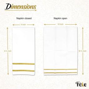 img 2 attached to 🎉 50 Pack Gold Design Linen-Feel Disposable Hand Towels - Ideal for Bathroom, Formal Dinner, Anniversary, and Wedding Napkins - Perfect for Tables, Guestrooms, and Restrooms - 8.5x 4-Inch Folded Size