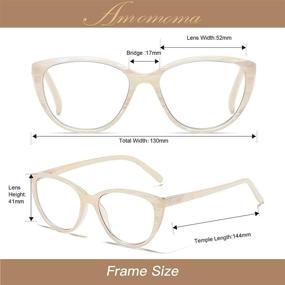 img 2 attached to 👓 AMOMOMA Fashion Cat Eye Ladies Spring Hinge Blue Light Blocking Computer Reading Glasses for Women - AM6005