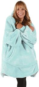 img 3 attached to Catalonia Classic Oversized Sherpa Hoodie Blanket Sweatshirt - Ultra Warm and Cozy, Wearable Blanket with Large Pocket for Men and Women