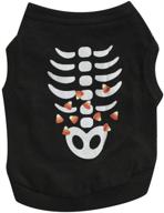 small dog halloween costume: ginbl pet print shirt costume with black ghost design logo