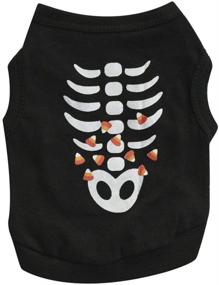 img 3 attached to Small Dog Halloween Costume: GINBL Pet Print Shirt Costume with Black Ghost Design