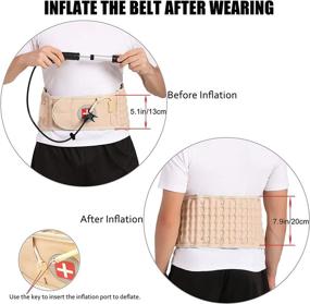 img 1 attached to 🔥 Lumbar Support Belt for Lower Back Pain Relief - Decompression Brace for Lumbar Air Traction Device - Stretch & Relieve Tight Lower Back Muscles - One Size fits 29-49 inches Waists - Women & Men