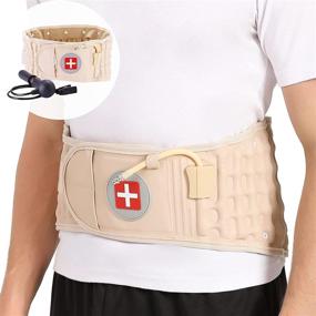 img 4 attached to 🔥 Lumbar Support Belt for Lower Back Pain Relief - Decompression Brace for Lumbar Air Traction Device - Stretch & Relieve Tight Lower Back Muscles - One Size fits 29-49 inches Waists - Women & Men