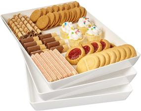 img 4 attached to 🍽️ Avant 15" x 10" Plastic Serving Tray Set - Ideal for Appetizers, Snacks, Desserts & More!