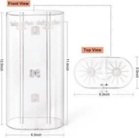 img 3 attached to Clear Acrylic Necklace Holder: 24-Hook Dustproof Rotation Stand, Vanity Display Case for Long Necklaces, Bracelets, and Pendants