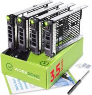 enhanced workdone 4-pack - 3.5 inch hard drive caddy - compatible for dell poweredge servers - detailed installation manual included - sled front sticker labels - screwdriver and additional tray screws logo