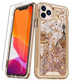 img 3 attached to 📱 ZIZO ION Series iPhone 11 Pro Max Case - Military Grade Drop Tested + Tempered Glass Screen Protector - Gold Swirl Marble