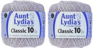 🧶 aunt lydia's crochet thread size 10 silver 2-pack - versatile crafting and embellishment accessory logo