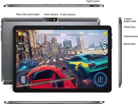 img 1 attached to 📱 BMAX I9 10-Inch Android Tablet with Quad-Core Processor, 2GB RAM, 32GB Storage, Android 10, 10.1-Inch IPS Touchscreen, Type C, FM, Wi-Fi, Grey Metal Body