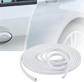 img 4 attached to 🚪 TOMALL 5M(16ft) U Shape Rubber Car Door Guards Protector - Anti-Collision Strips in White