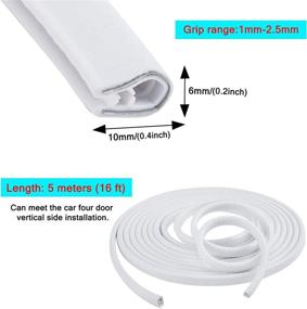 img 3 attached to 🚪 TOMALL 5M(16ft) U Shape Rubber Car Door Guards Protector - Anti-Collision Strips in White