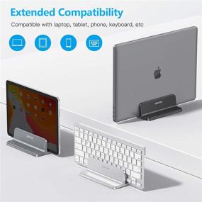 img 1 attached to 📱 OMOTON Vertical Laptop Stand Holder: Adjustable Dock for MacBook, Surface, Chromebook, and Gaming Laptops (Up to 17.3 inches)