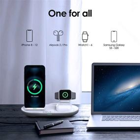 img 4 attached to ⚡ High-Speed Wireless Charging Station: 18W, 3-in-1 Fast Chargers for iPhone, Samsung, iWatch, Airpods/Pro