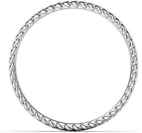 img 2 attached to 💍 2MM Eternity Braided Rope Stackable Wedding Band Ring in 10K White Gold