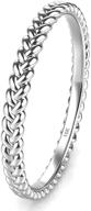 💍 2mm eternity braided rope stackable wedding band ring in 10k white gold logo