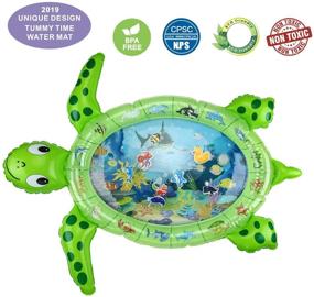 img 3 attached to 🐢 Gebra Inflatable Tummy Time Water Mat: Sea Turtle Shape Toy for Infants & Toddlers - Stimulating Growth & Play Activity Center (BPA Free, 43" 35" 2.5")