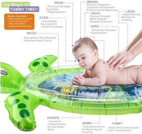 img 2 attached to 🐢 Gebra Inflatable Tummy Time Water Mat: Sea Turtle Shape Toy for Infants & Toddlers - Stimulating Growth & Play Activity Center (BPA Free, 43" 35" 2.5")