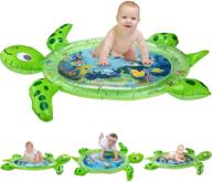 🐢 gebra inflatable tummy time water mat: sea turtle shape toy for infants & toddlers - stimulating growth & play activity center (bpa free, 43" 35" 2.5") logo