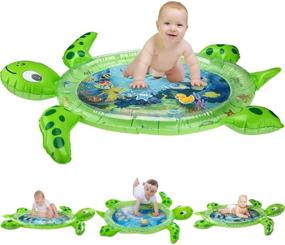 img 4 attached to 🐢 Gebra Inflatable Tummy Time Water Mat: Sea Turtle Shape Toy for Infants & Toddlers - Stimulating Growth & Play Activity Center (BPA Free, 43" 35" 2.5")