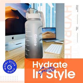 img 1 attached to 💧 Giotto Motivational Water Bottle with Time Marker & Removable Straw - Stay Hydrated in Style!