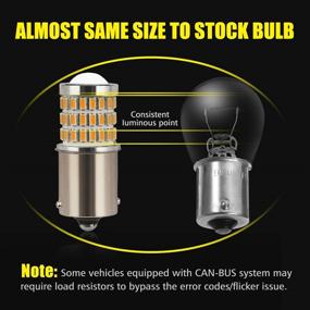 img 1 attached to 🔆 AUXLIGHT 1156 BA15S 1003 1141 7506 1156A LED Bulbs Amber Yellow, Bright 57-SMD LED Replacement for Blinker Lights, Turn Signal/Parking or Running Lights, Brake/Tail Lights - Pack of 2 - Improved SEO