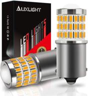 🔆 auxlight 1156 ba15s 1003 1141 7506 1156a led bulbs amber yellow, bright 57-smd led replacement for blinker lights, turn signal/parking or running lights, brake/tail lights - pack of 2 - improved seo logo