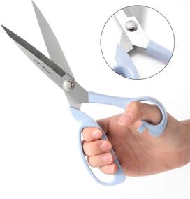 img 1 attached to 🖌️ Sky Blue Home/Office Fabric Scissors Set: Covered Sewing Scissors, 60-inch Soft Tape Measure, 9-inch Stainless Steel Tailor Shears - Perfect for Craft Cutting of Fabric and Paper