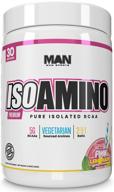 man sports iso amino pure изолированный порошок bcaa с натуральными ингредиентами - 255 г: без наполнителей, без искусственных красителей - средство для набора мышечной массы ижжения жира - розовый лимонад, 30 порций логотип