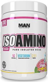 img 4 attached to Man Sports ISO Amino Pure Изолированный порошок BCAA с натуральными ингредиентами - 255 г: Без наполнителей, без искусственных красителей - Средство для набора мышечной массы ижжения жира - Розовый Лимонад, 30 порций