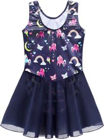 img 3 attached to 🧜 Stylish Sparkly Gymnastics Leotards with Ballet Skirts & Tutu Dance Dress for Toddler Girls - Mermaid and Unicorn Inspired, With Sparkly Ribbon Details